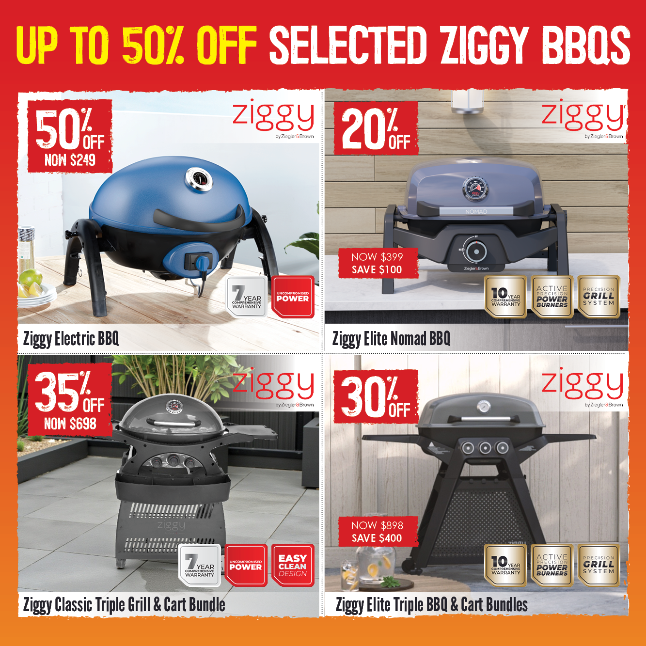 Up To 50% Off Selected Ziggy BBQs | Shop Now